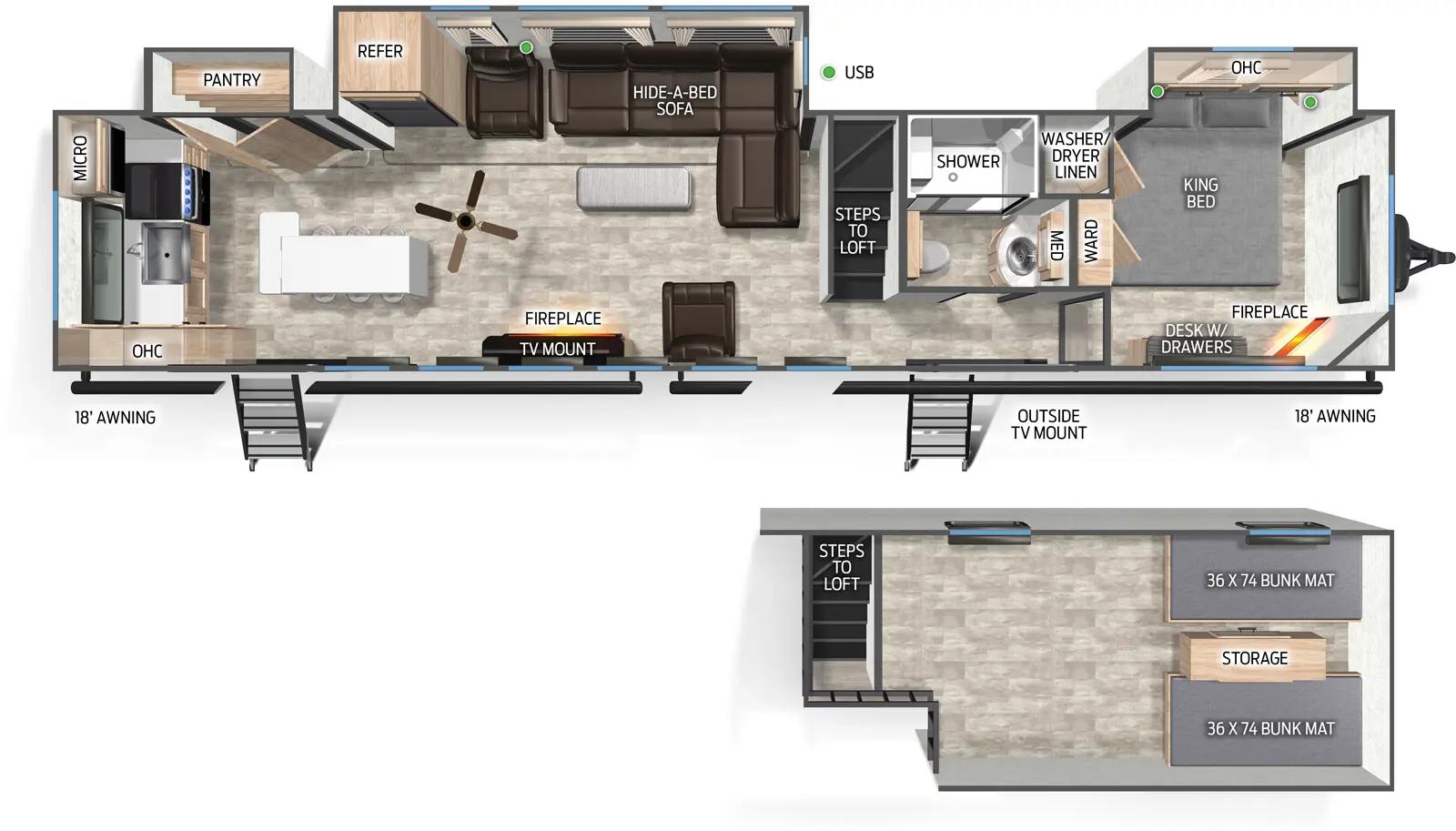 Cherokee 39ALBL Floorplan